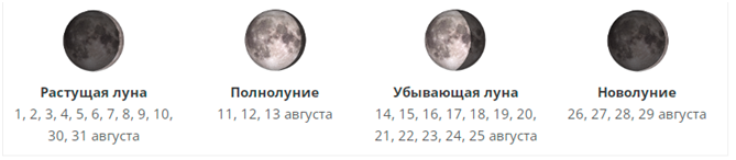 Лунный календарь на август 2022